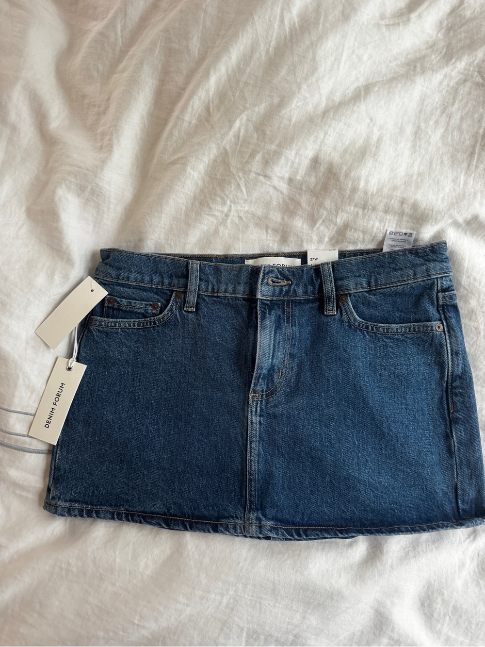 Aritzia Dark Blue Denim Mini Skirt